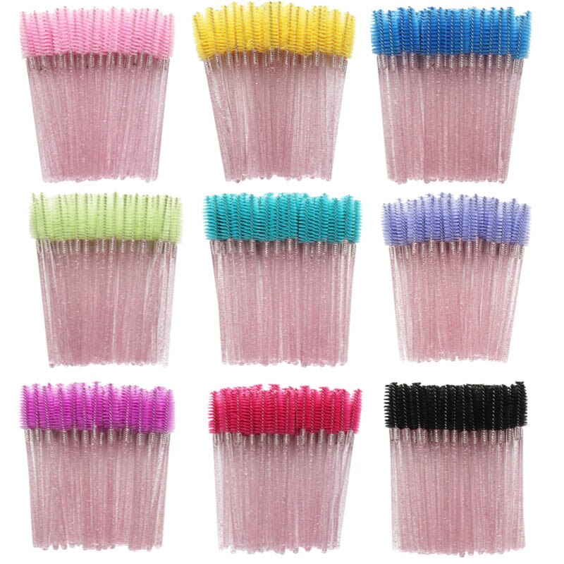 50pcs Shiny Disposable spoolie for eyebrows and lashes