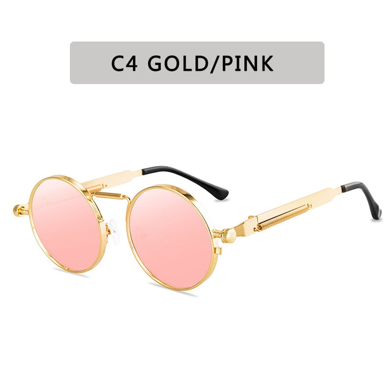 Punk Style Sunglasses Retro Round Metal Frame (unisex)