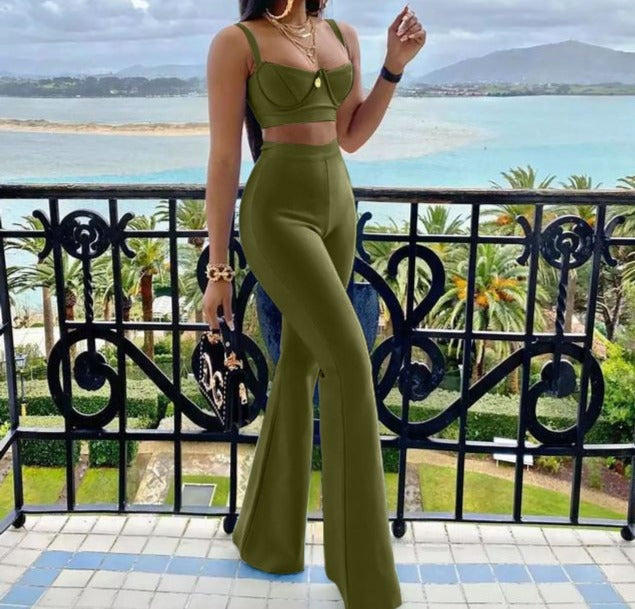 High quality Two Pieces Set Bodycon Sexy Fashion Outfit