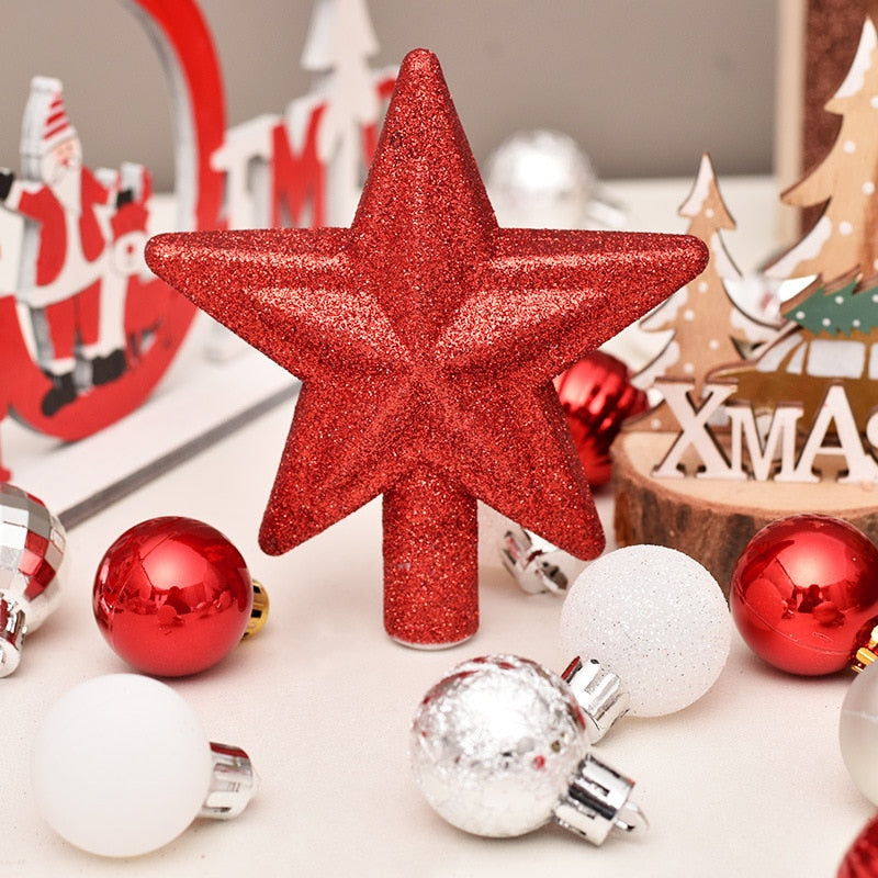30pcs/set Christmas Bauble Balls Pendant with Star Topper