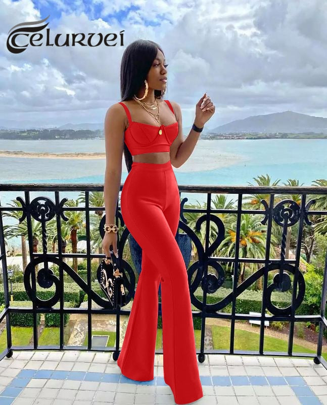 High quality Two Pieces Set Bodycon Sexy Fashion Outfit