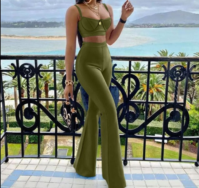 High quality Two Pieces Set Bodycon Sexy Fashion Outfit