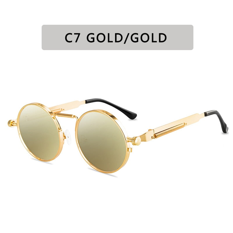 Punk Style Sunglasses Retro Round Metal Frame (unisex)
