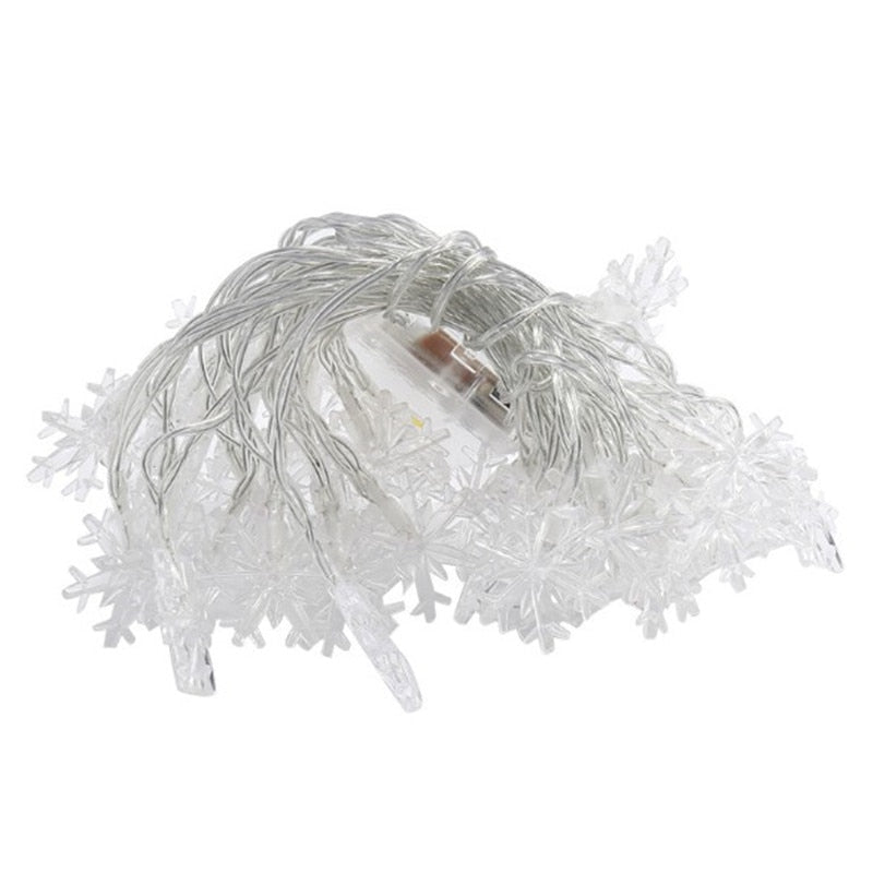 LED Garland Holiday Snowflakes String Fairy Lights