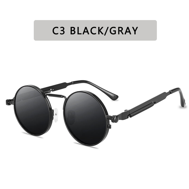 Punk Style Sunglasses Retro Round Metal Frame (unisex)