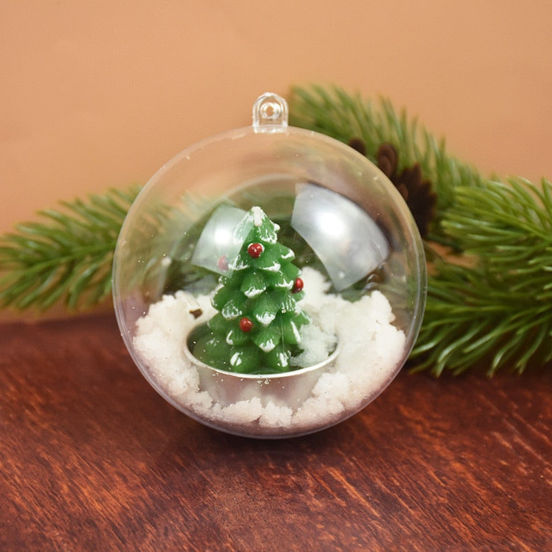 4-10CM Christmas Transparent Ball Plastic Fillableball