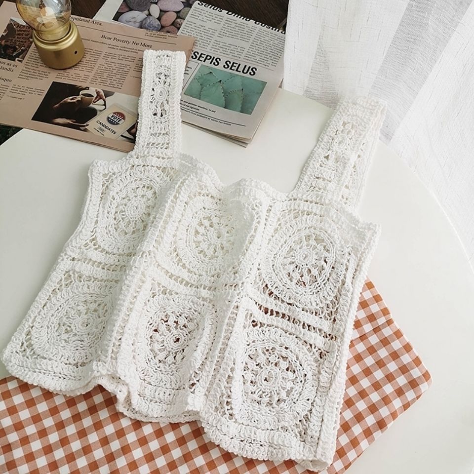 French style Cardigan Summer Floral Embroidery Sleeveless