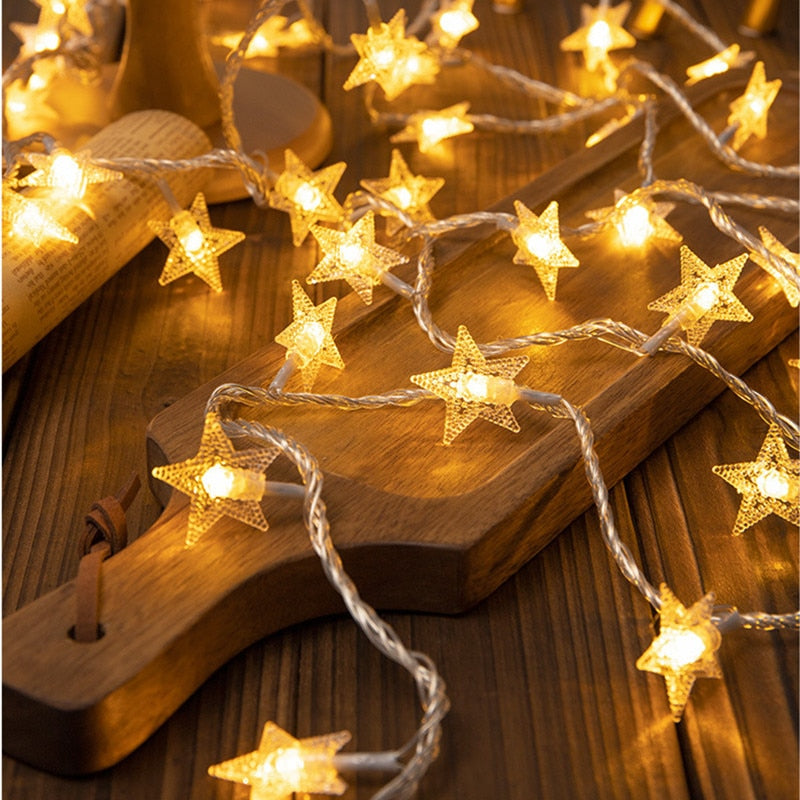 LED Garland Holiday Snowflakes String Fairy Lights