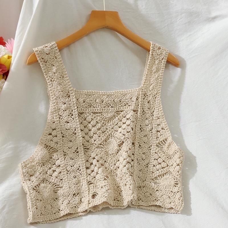 French style Cardigan Summer Floral Embroidery Sleeveless